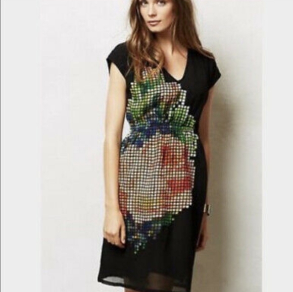 Pankaj & Nidhi Anthro Pixel Silk Blend Dress - Picture 1 of 10